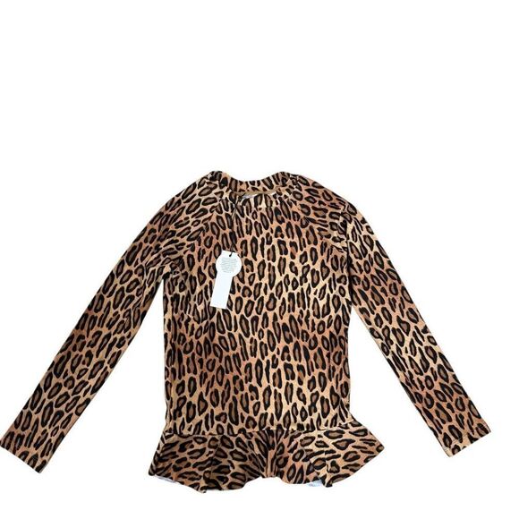 Swiminista Kids Swim heavenly RashGuard leopard top size 10 NWT - Picture 4 of 4